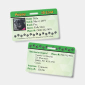 Honden ID-kaart - Groen Badge (Voor- en achterkant)