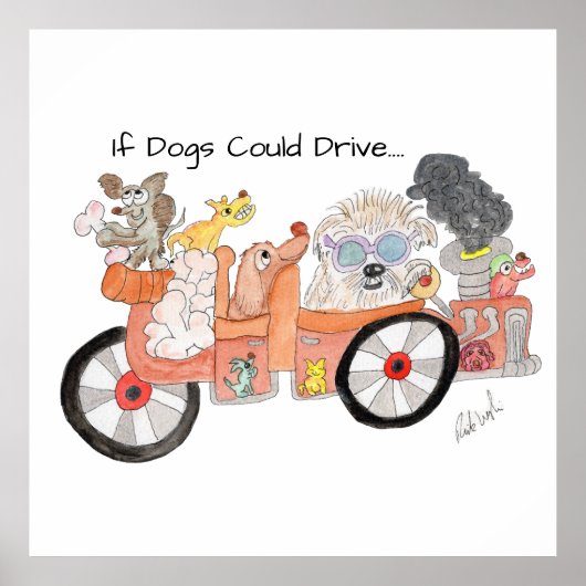 Honden Ideale Auto Poster (Voorkant)