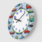 Honden in autobussen met cijfers grote klok (Hoek)