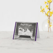 Honden in bed wenskaart kaart (Gele Bloem)