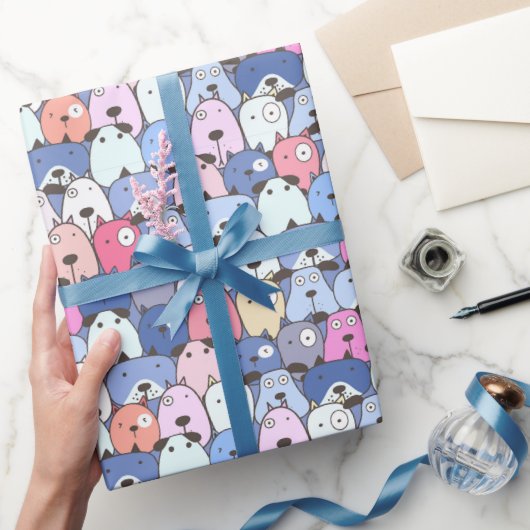 Honden in Blauwe Hemel Cadeaupapier (Geschenken)