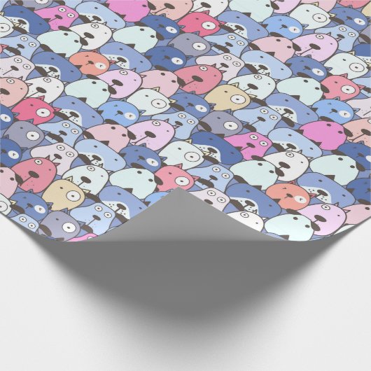 Honden in Blauwe Hemel Cadeaupapier (Hoek)