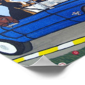 Honden in Blue Mustang Summer Cruising Poster (Hoek)