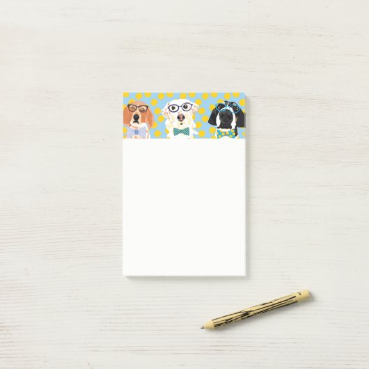Honden in bril notities post-it® notes (Op bureau)