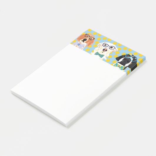 Honden in bril notities post-it® notes (Schuin)