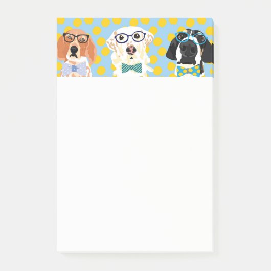 Honden in bril notities post-it® notes (Voorkant)