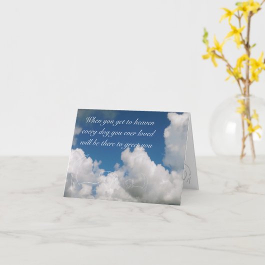 Honden in de hemel kaart (Gele Bloem)