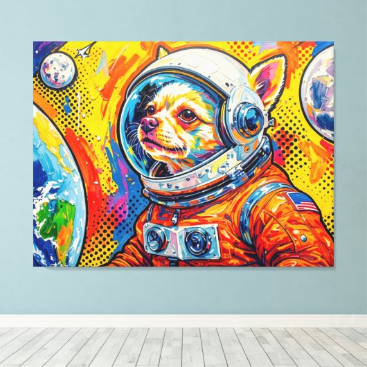 HONDEN IN DE RUIMTE-CHIHUAHUA 2 CANVAS AFDRUK (Insitu (Houten vloer))