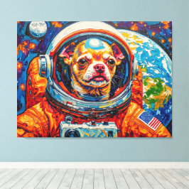 HONDEN IN DE RUIMTE-CHIHUAHUA 5 CANVAS AFDRUK