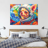 HONDEN IN DE RUIMTE-CHIHUAHUA 6 CANVAS AFDRUK (Insitu (Slaapkamer))