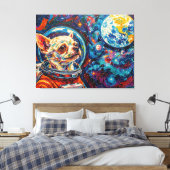 HONDEN IN DE RUIMTE-CHIHUAHUA 7 CANVAS AFDRUK (Insitu (Slaapkamer))