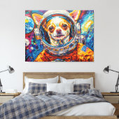 HONDEN IN DE RUIMTE-CHIHUAHUA 8 CANVAS AFDRUK (Insitu (Slaapkamer))