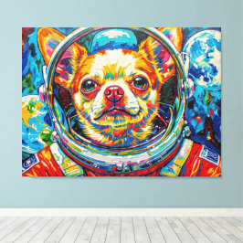 HONDEN IN DE RUIMTE-CHIHUAHUA 9 CANVAS AFDRUK