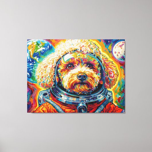 HONDEN IN DE RUIMTE-POODLE 12 CANVAS AFDRUK (Voorkant)
