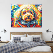 HONDEN IN DE RUIMTE-POODLE 12 CANVAS AFDRUK (Insitu (Slaapkamer))
