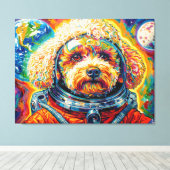 HONDEN IN DE RUIMTE-POODLE 12 CANVAS AFDRUK (Insitu (Houten vloer))