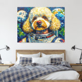 HONDEN IN DE RUIMTE-POODLE 16 CANVAS AFDRUK (Insitu (Slaapkamer))