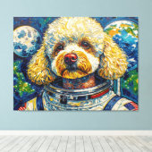 HONDEN IN DE RUIMTE-POODLE 16 CANVAS AFDRUK (Insitu (Houten vloer))
