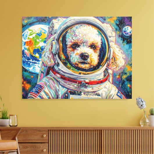 HONDEN IN DE RUIMTE-POODLE 19 CANVAS AFDRUK (Insitu (Woonkamer))