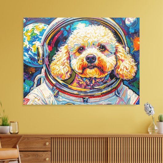 HONDEN IN DE RUIMTE-POODLE 20 CANVAS AFDRUK (Insitu (Woonkamer))