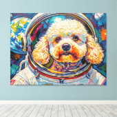 HONDEN IN DE RUIMTE-POODLE 20 CANVAS AFDRUK (Insitu (Houten vloer))