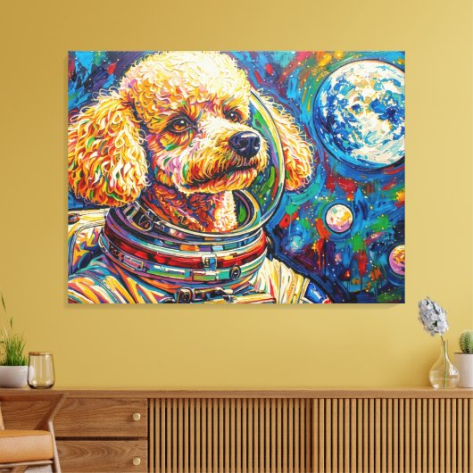 HONDEN IN DE RUIMTE-POODLE 22 CANVAS AFDRUK (Insitu (Woonkamer))
