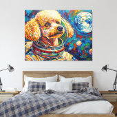 HONDEN IN DE RUIMTE-POODLE 22 CANVAS AFDRUK (Insitu (Slaapkamer))