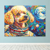 HONDEN IN DE RUIMTE-POODLE 22 CANVAS AFDRUK (Insitu (Houten vloer))