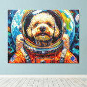 HONDEN IN DE RUIMTE-POODLE 8 CANVAS AFDRUK (Insitu (Houten vloer))