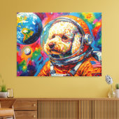 HONDEN IN DE RUIMTE-POODLE CANVAS AFDRUK (Insitu (Woonkamer))