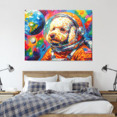 HONDEN IN DE RUIMTE-POODLE CANVAS AFDRUK (Insitu (Slaapkamer))