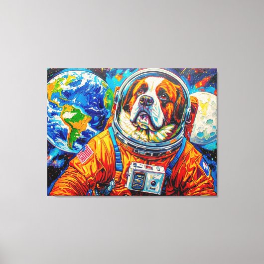 HONDEN IN DE RUIMTE ST. BERNARD 7 CANVAS AFDRUK (Voorkant)