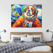 HONDEN IN DE RUIMTE ST. BERNARD 7 CANVAS AFDRUK (Insitu (Slaapkamer))