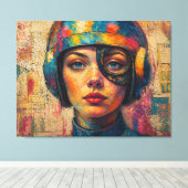 HONDEN IN DE RUIMTE ST BERNARD 7 CANVAS AFDRUK (Insitu (Houten vloer))