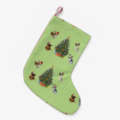 Honden in de Santa Hats Kleine Kerstsok (Voorkant (Hangend))