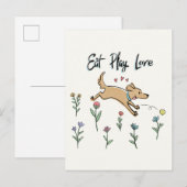 Honden in de tuin II | Eat Play Love Briefkaart (Voorkant / Achterkant)