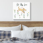 Honden in de tuin II | Eat Play Love Canvas Afdruk (Insitu (Slaapkamer))