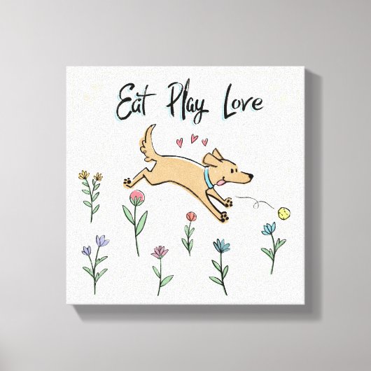 Honden in de tuin II | Eat Play Love Canvas Afdruk (Voorkant)