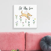 Honden in de tuin II | Eat Play Love Canvas Afdruk (Insitu (Woonkamer))