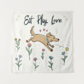 Honden in de tuin II | Eat Play Love Wandkleed (Voorkant (horizontaal))