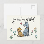 Honden in de tuin III | U had me bij mij thuis Briefkaart (Voorkant / Achterkant)