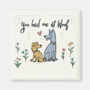 Honden in de tuin III U had me bij mij thuis Magneet