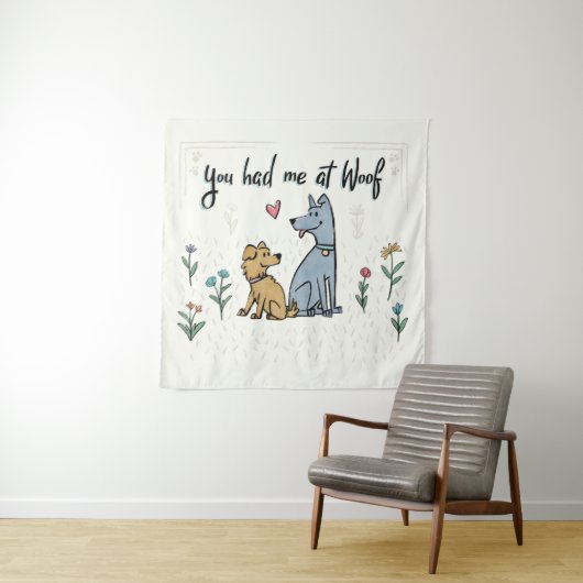 Honden in de tuin III | U had me bij mij thuis Wandkleed (In Situ (horizontaal))