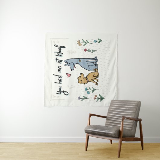 Honden in de tuin III | U had me bij mij thuis Wandkleed (In situ)