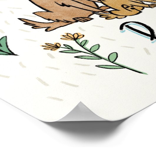 Honden in de tuin IV | Ons gezin is een poofaffel Poster (Hoek)