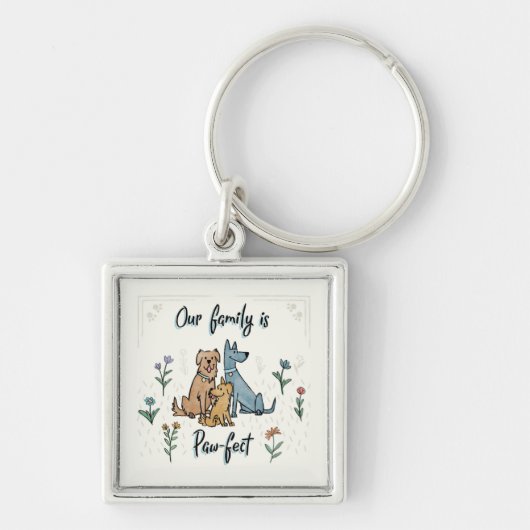 Honden in de tuin IV | Ons gezin is een poofaffel Sleutelhanger (Voorkant)
