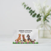 Honden in de tuin visitekaartje (Staand voorkant)