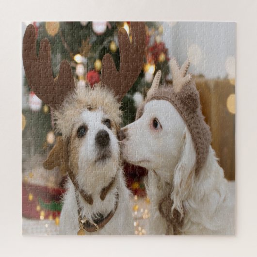 Honden in de vakantieliefde legpuzzel (Verticaal)
