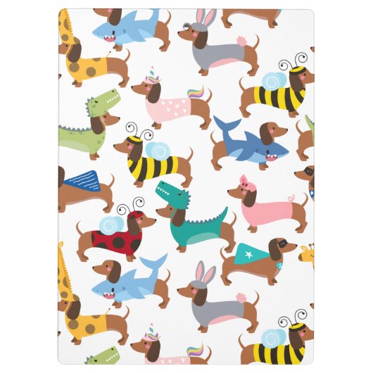 Honden in Disguise Halloween Costume Dachshunds  Klembord (Achterkant)