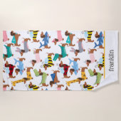 Honden in Disguise Halloween Costume Dachshunds Strandlaken (Voorkant)